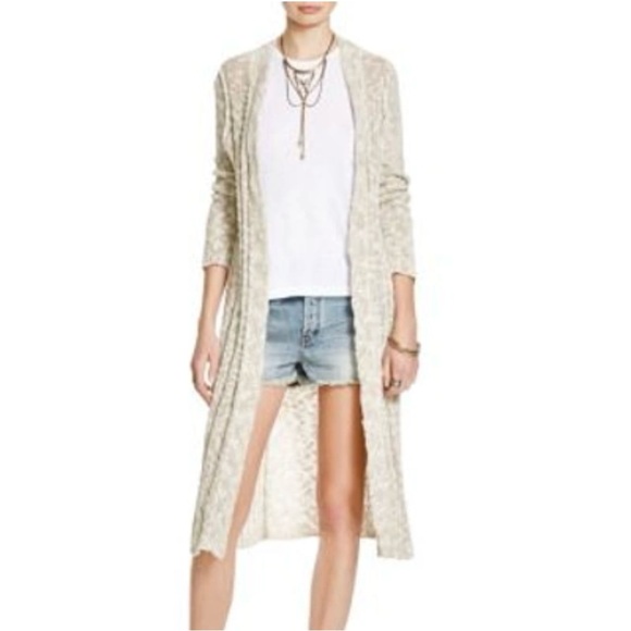 Free People Maxi Cardigan Sweater Oatmeal Free Spirit XS - Picture 5 of 11
